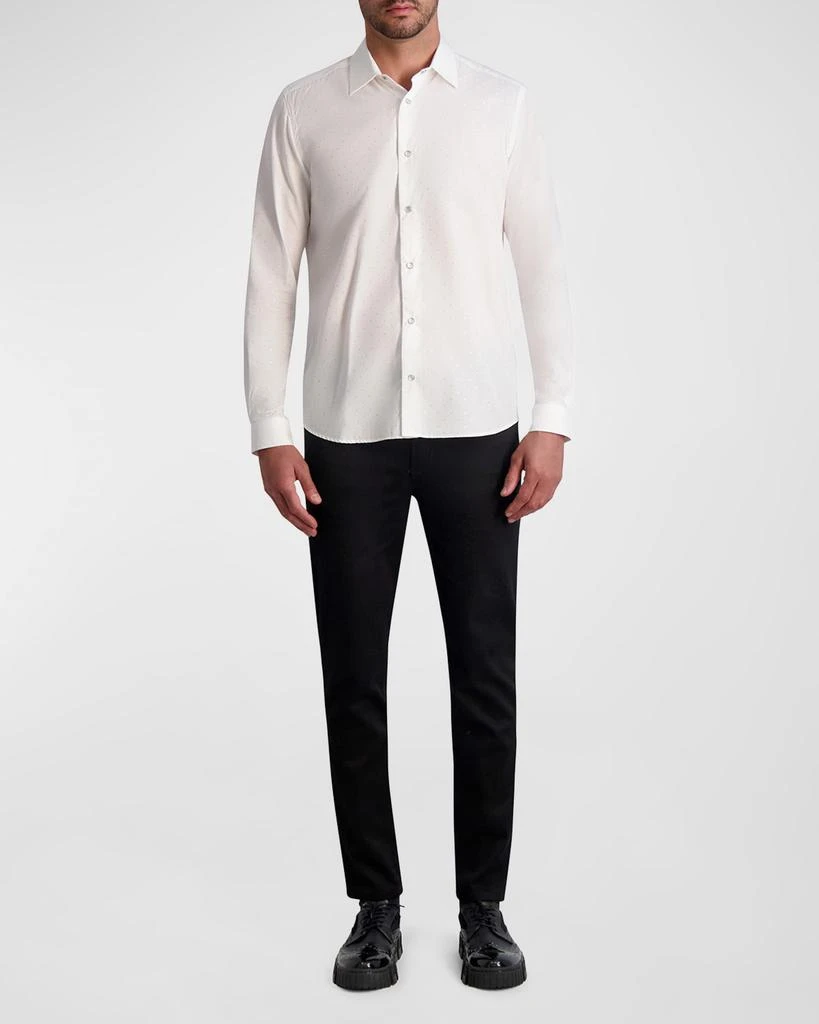 Karl Lagerfeld Paris Men's Tonal Polka Dots Dress Shirt 2