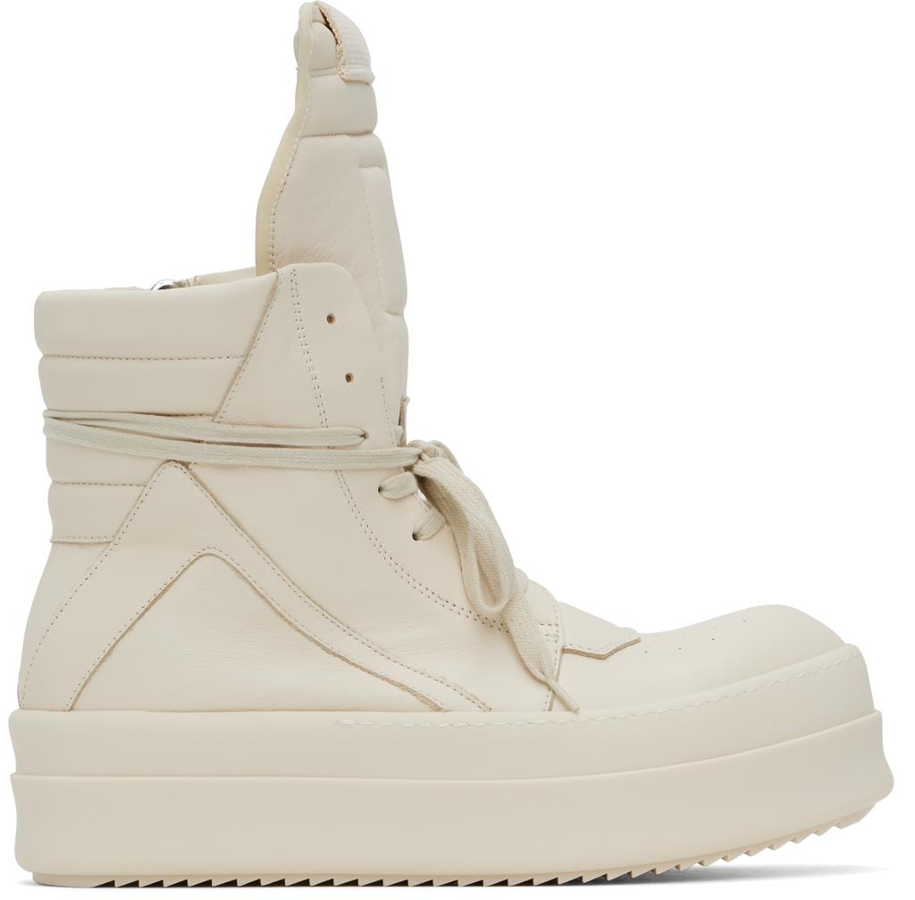 Shop Gray & Off-White Hollywood Jumbolace Geobasket Sneakers on