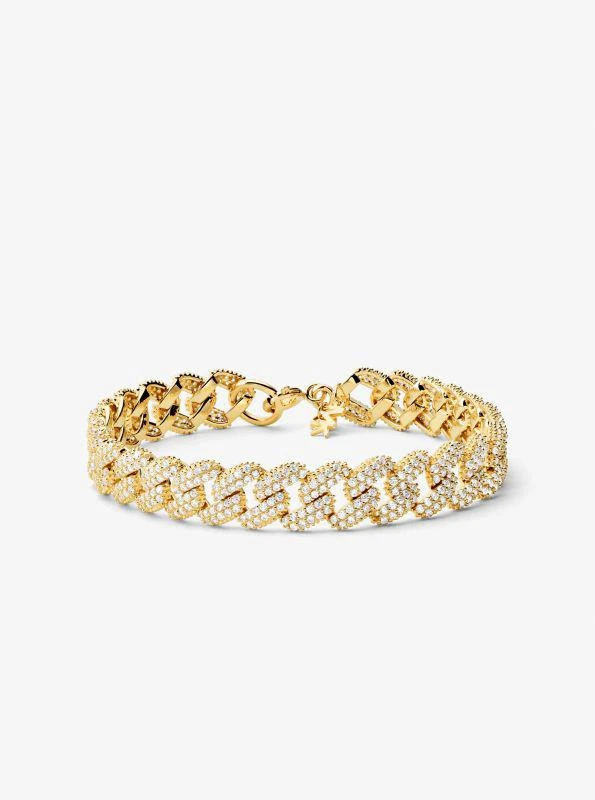 Michael Kors Precious Metal-Plated Sterling Silver Pavé Curb Link Bracelet 2