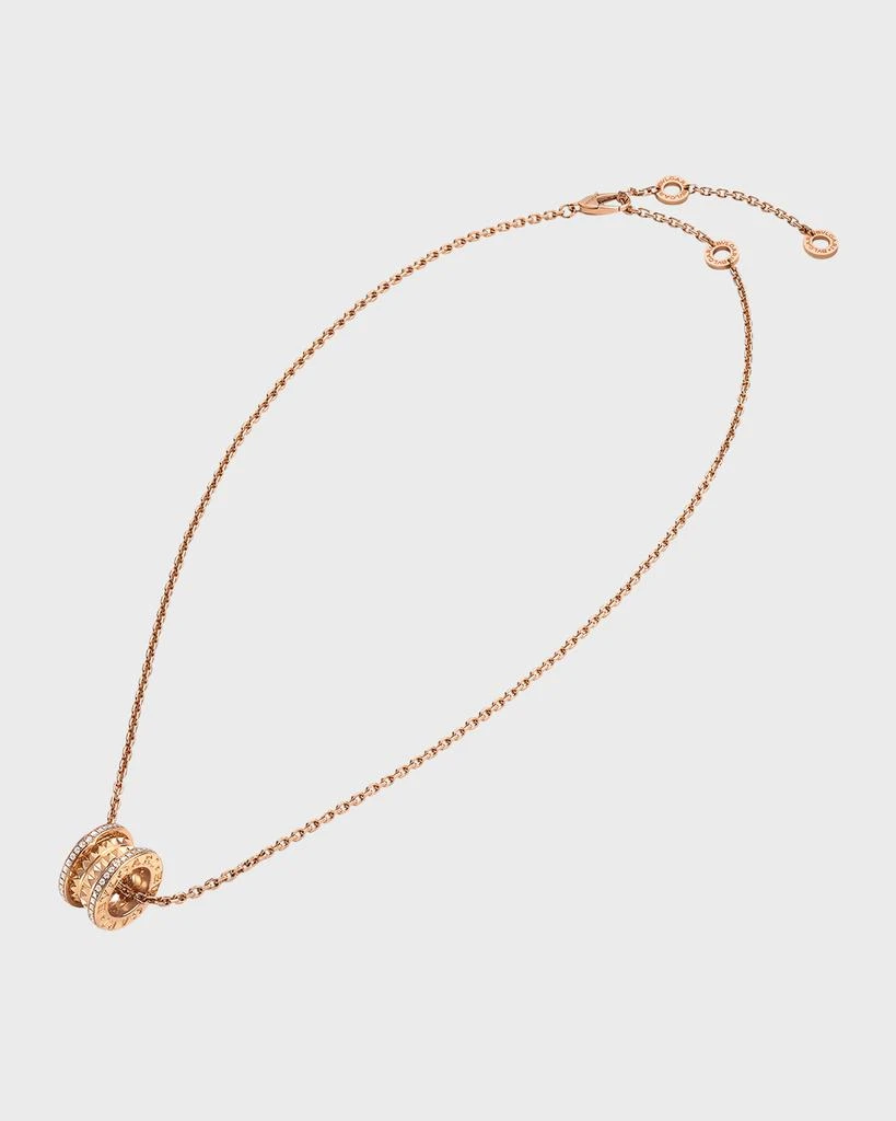 BVLGARI B.Zero1 Rock Pave Pendant Necklace in 18K Rose Gold 4