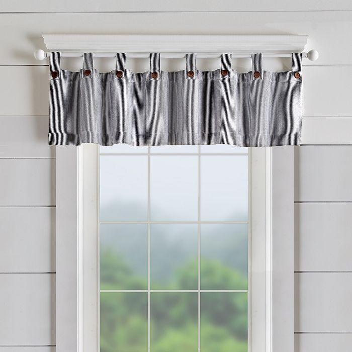 Elrene Home Fashions Tucker Ticking Stripe Window Valance, 15" x 60"