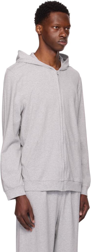 SKIMS Gray Jersey Lounge Zip Up Hoodie