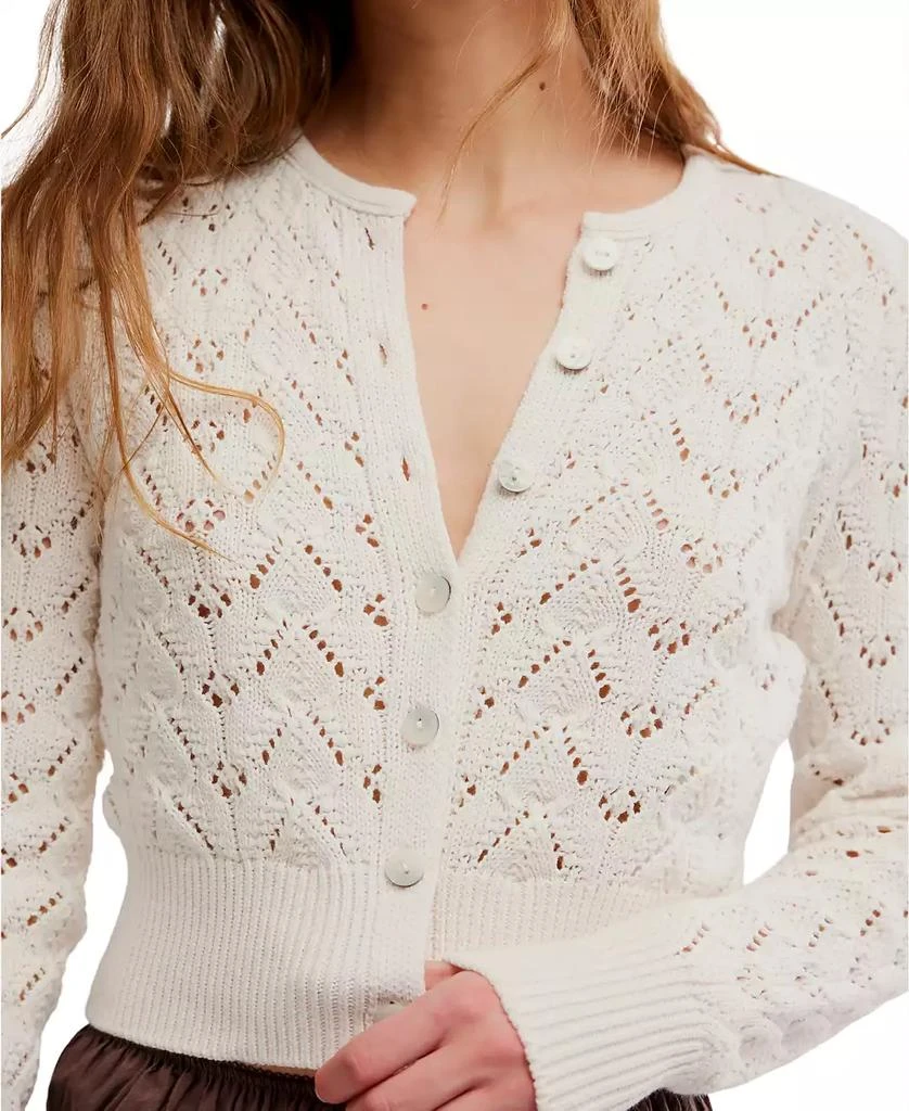 Free People Women
s Pretty In Pointelle Long-Sleeve Cardigan 4