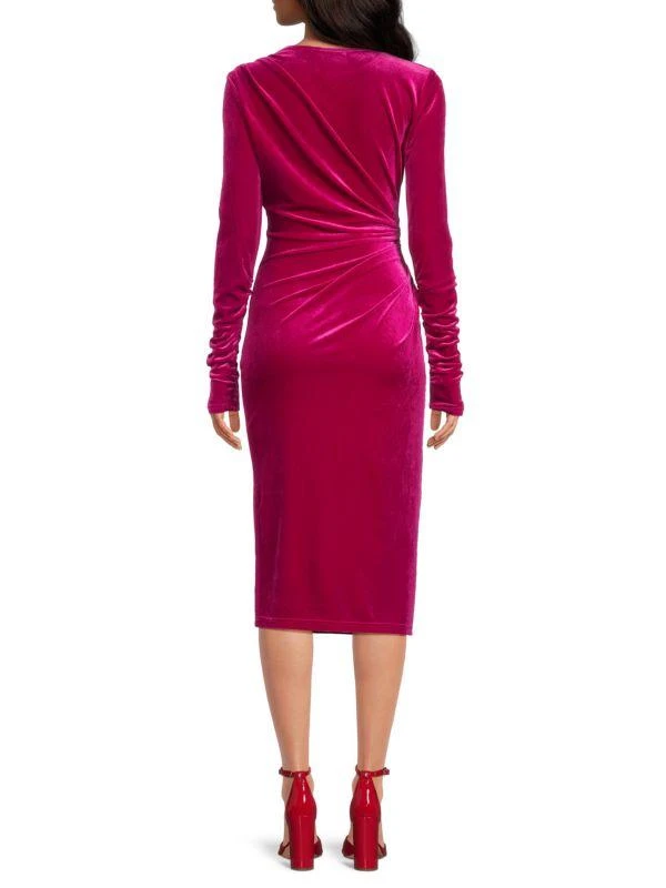 Sam Edelman Velvet Ruched Midi Dress 2