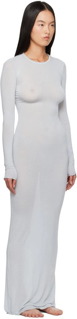 SKIMS SSENSE Exclusive Blue Sheer Modal Long Sleeve Maxi Dress 2