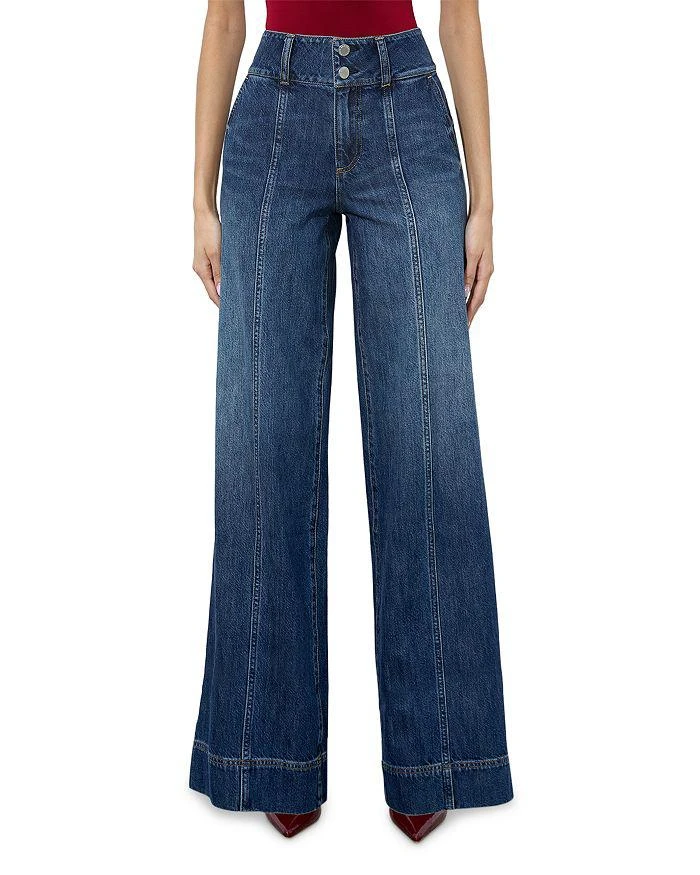 Alice + Olivia Mame High Rise Wide Leg Jeans in Denim Vintage 1