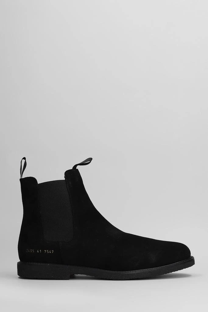 Common Projects Chelsea Classic Ankle Boots In Black Suede 1