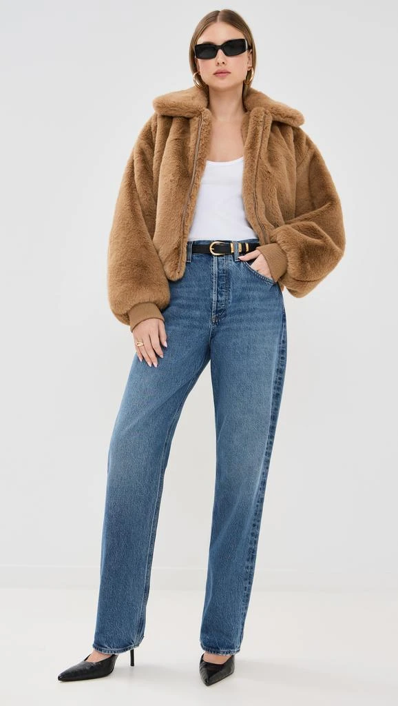 Good American Faux Fur Collared Coat 4