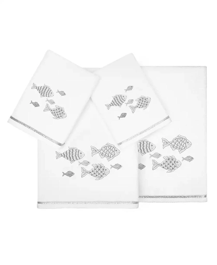 Linum Home Textiles Turkish Cotton Figi Embellished 2-Pc. Bath Towel Set 1