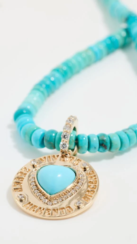 Marlo Laz Turquoise Strand + Greek Love Charm Necklace 4
