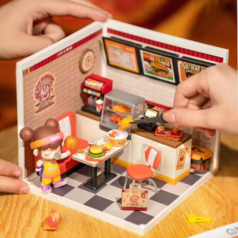 Robotime Rolife Super Creator Series Plastic Dollhouse Building Blocks - Yum Burgers