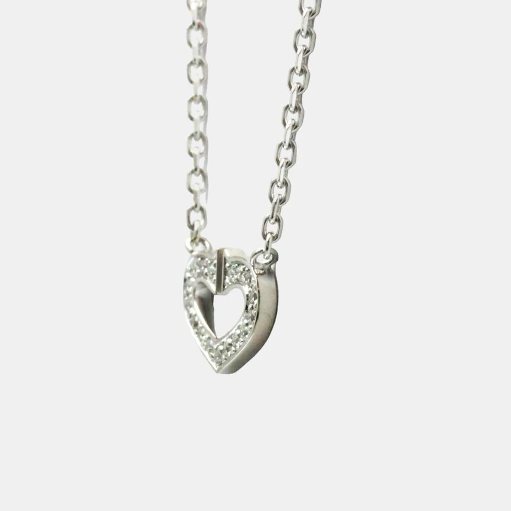 Cartier Cartier 18K White Gold and Diamond C De Cartier Heart Pendant Necklace 3