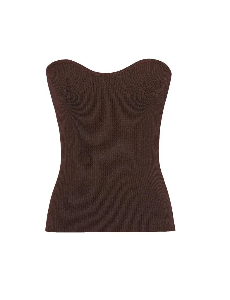 Pixie Market Cass Sweetheart Knit In Chocolate-BESTSELLER 8