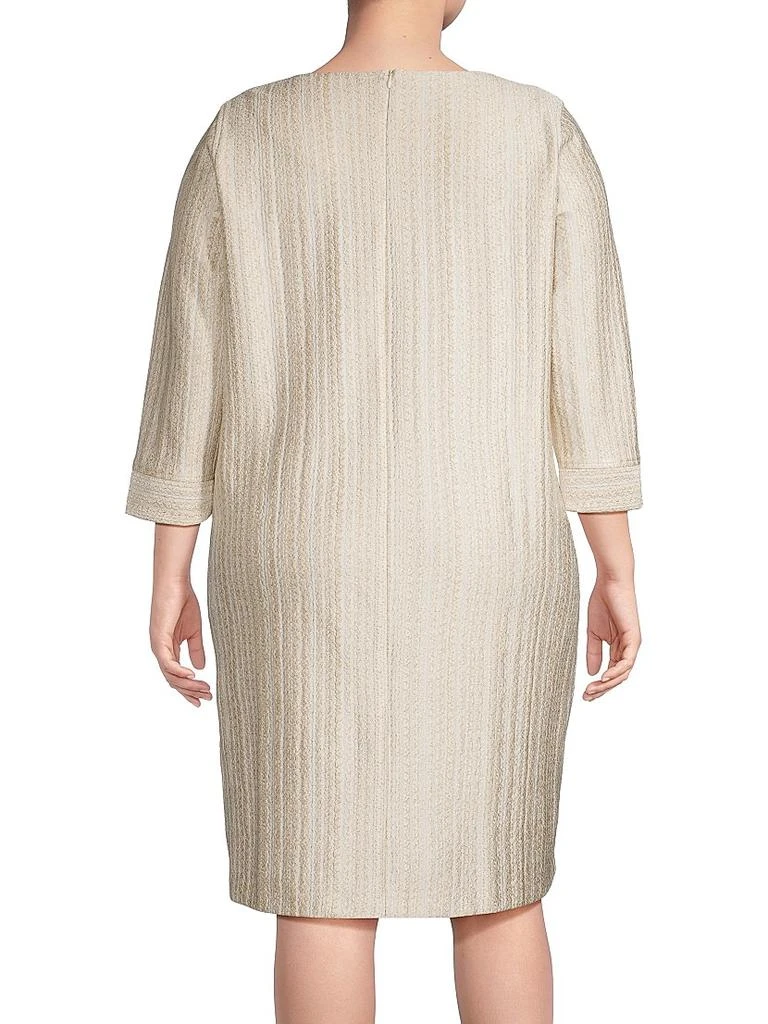 Caroline Rose Golden Glow Textured Knit Knee-Length Dress 5