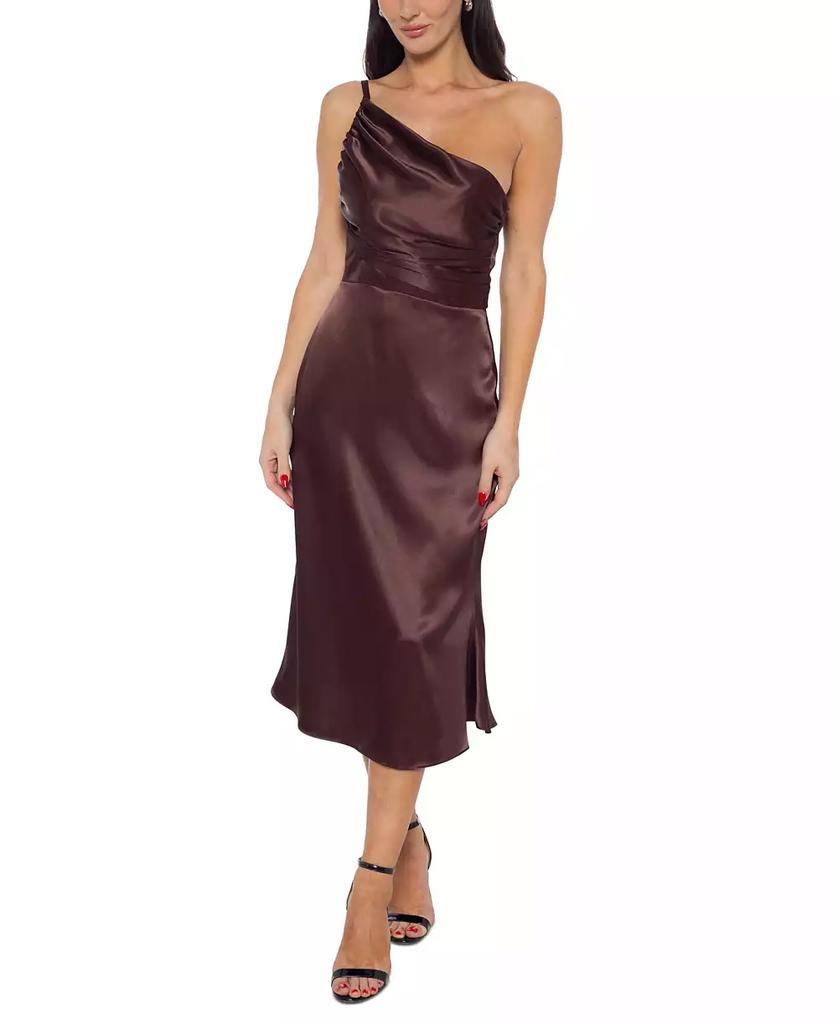Jump Women's Asymmetric-Neck One-Shoulder Satin Dress