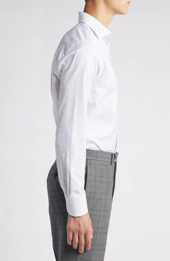 Canali Regular Fit Pinstripe Stretch Cotton Dress Shirt 4