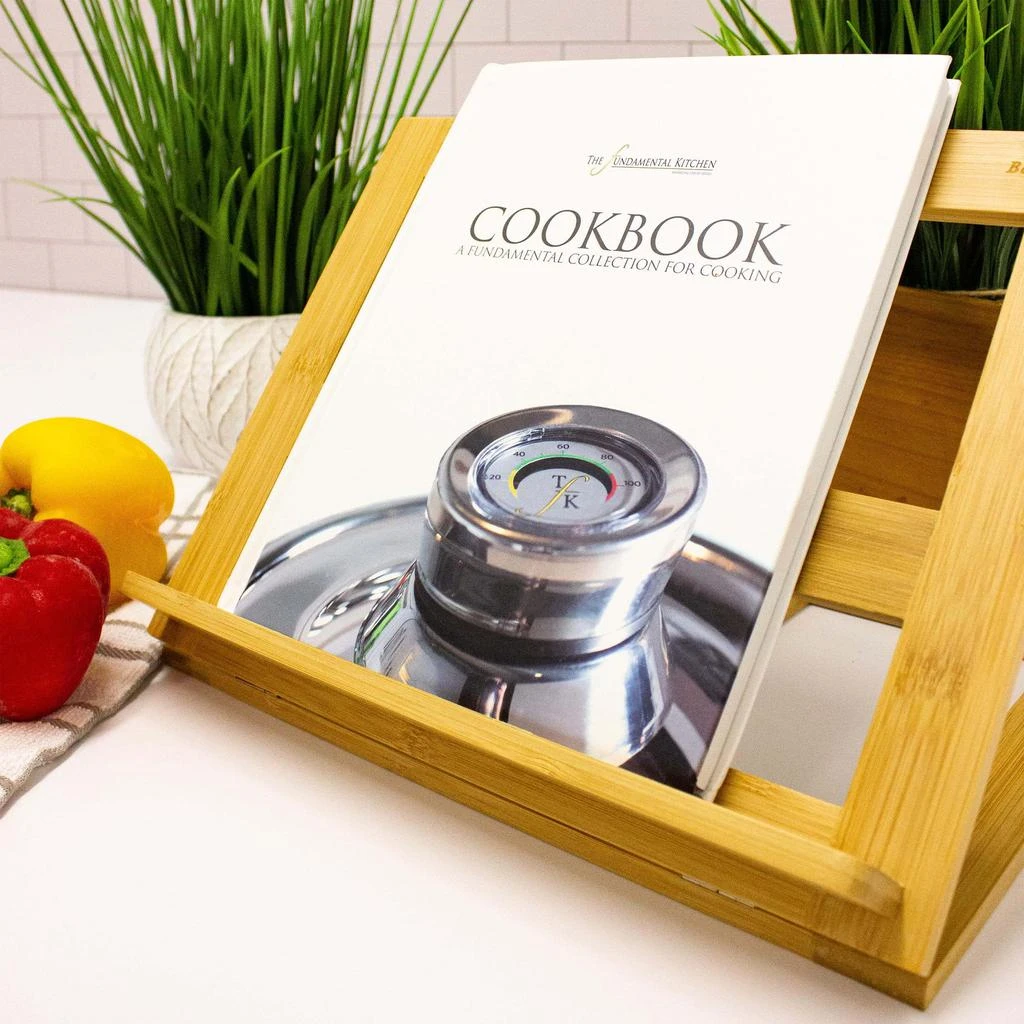 BergHOFF Bamboo Kitchen Set 4pc (Cook Book Holder, Garlic Bowl, Paper Towel Holder, & Rolling Pin) 2