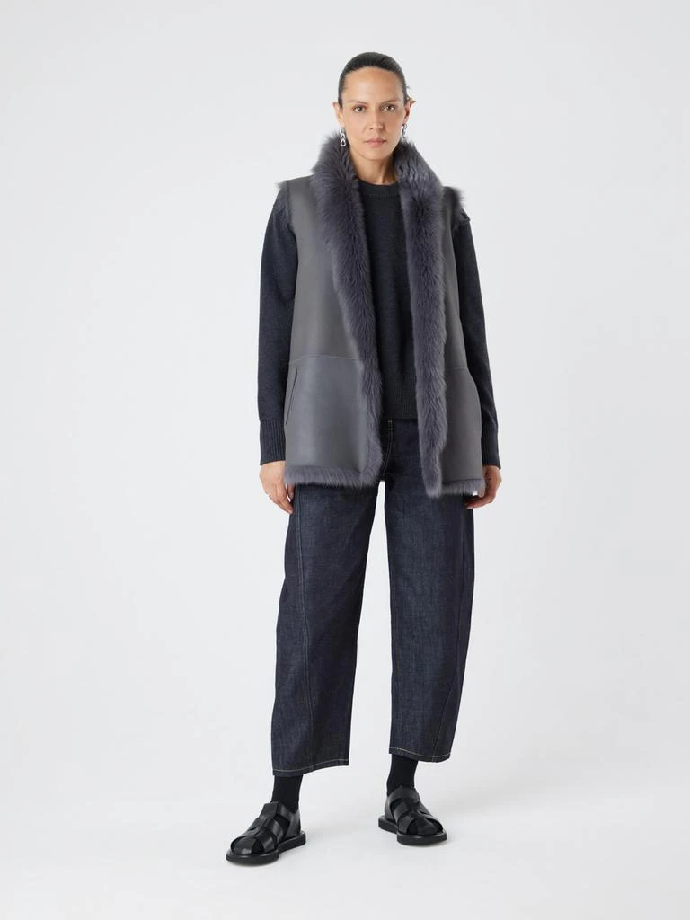 Gushlow & Cole Natural edge mid-length shearling gilet 2