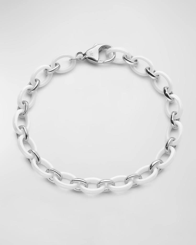 Monica Rich Kosann Sterling Silver Audrey Link Bracelet with Alternating Ceramic Links 1