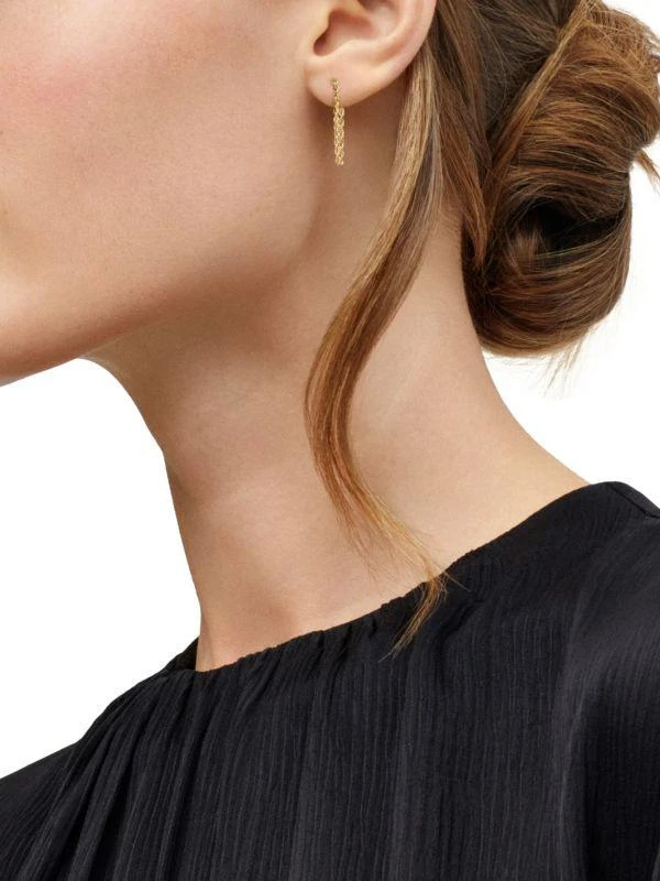 Saks Fifth Avenue 14K Yellow Gold Rope Chain Drop Earrings 2