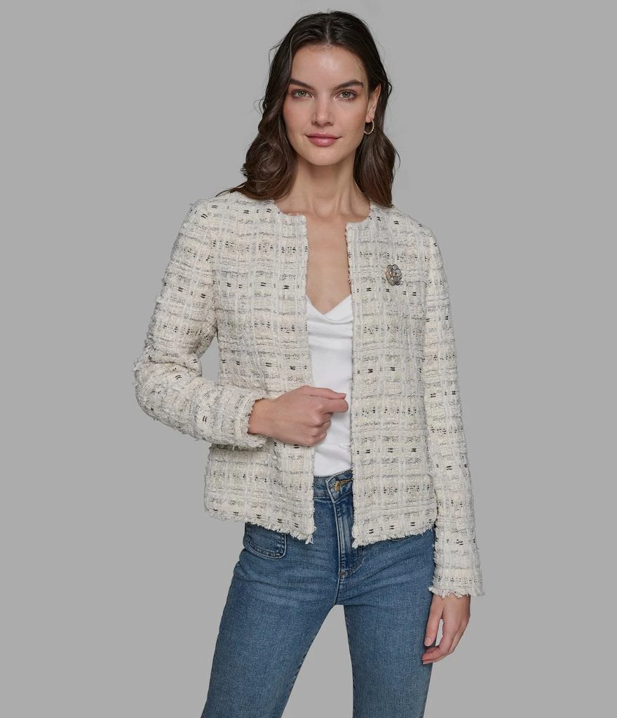 Karl Lagerfeld Paris BOUCLE COLLARLESS JACKET from undefined