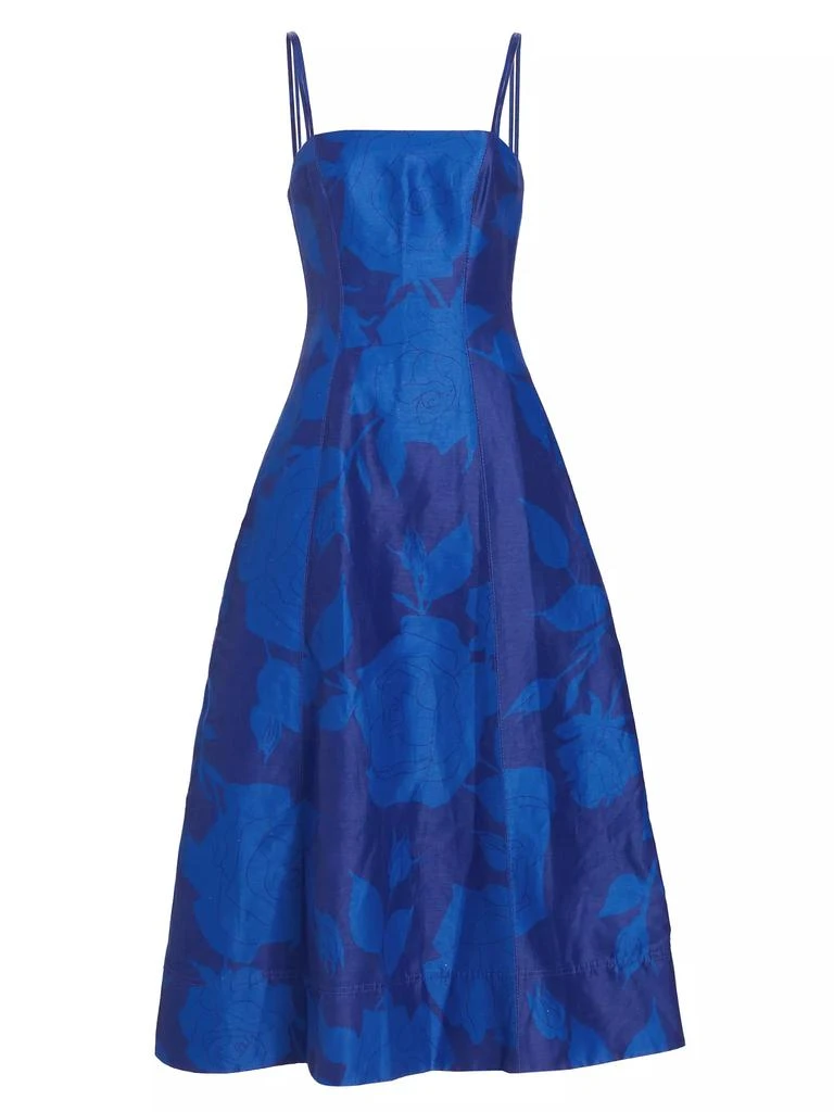 Aje Belonging Floral Linen-Blend Midi-Dress 1
