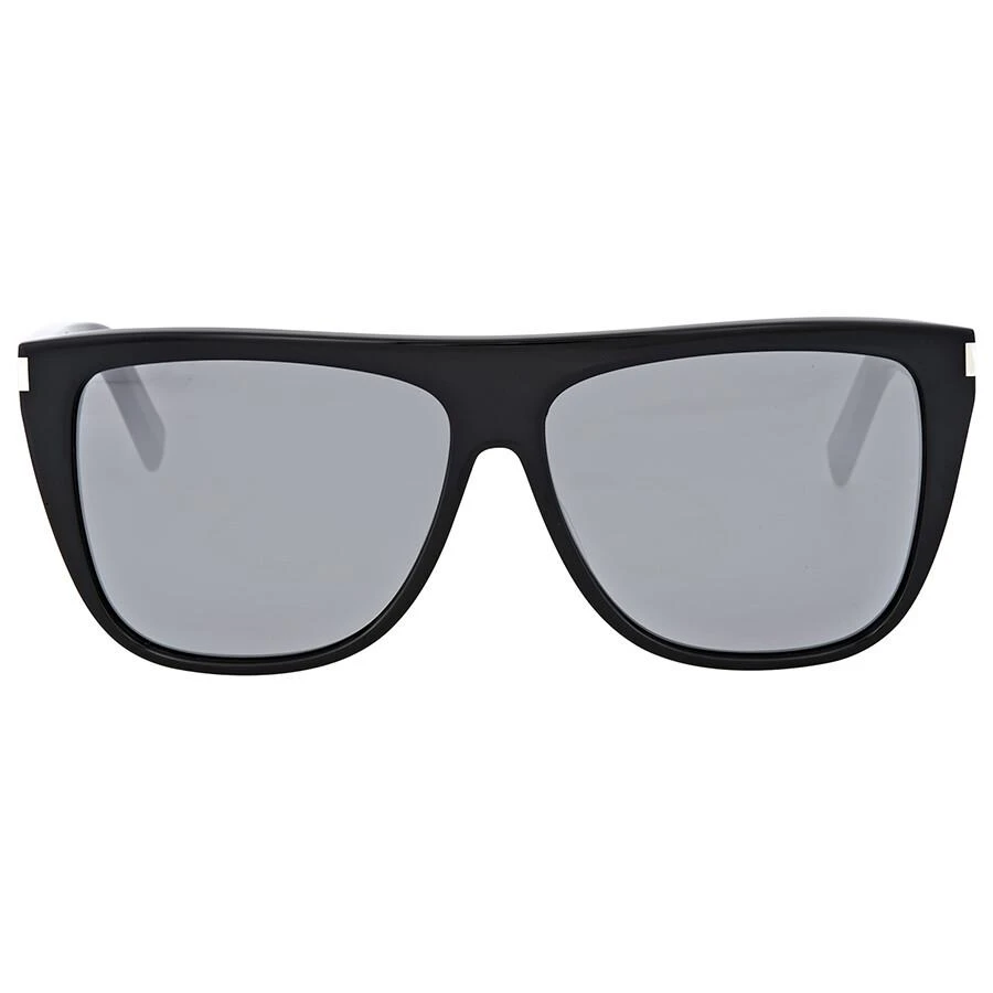 Yves Saint Laurent Grey Mirror Rectangular Unisex Sunglasses SL 1 001 59 1