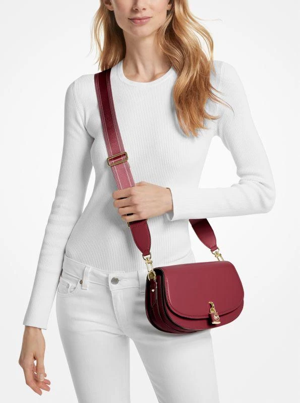 Michael Kors Mila Medium Leather Messenger Bag 3
