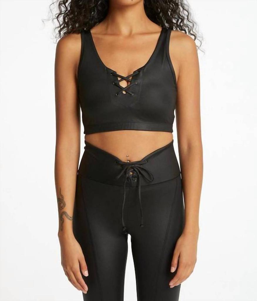 Year Of Ours Gloss Football Sport Bra In Black