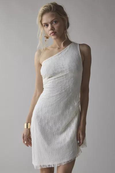 Urban Outfitters UO Michelle Lace Asymmetrical One-Shoulder Mini Dress