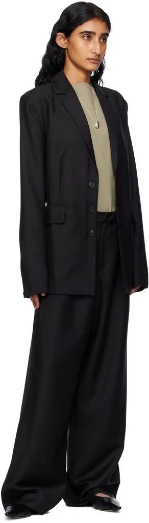 BAMBOU ROGER KWONG Black Wool & Mohair Fitted Blazer 4
