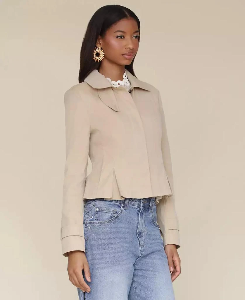 Avec Les Filles Women's Peplum Cropped Trench Coat 3