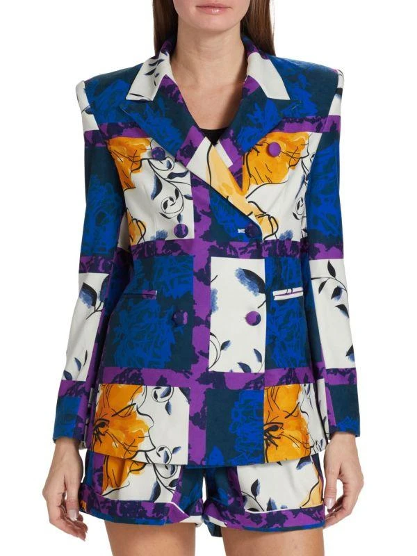 Kimberly Goldson Ebs Printed Double-Breasted Blazer 1