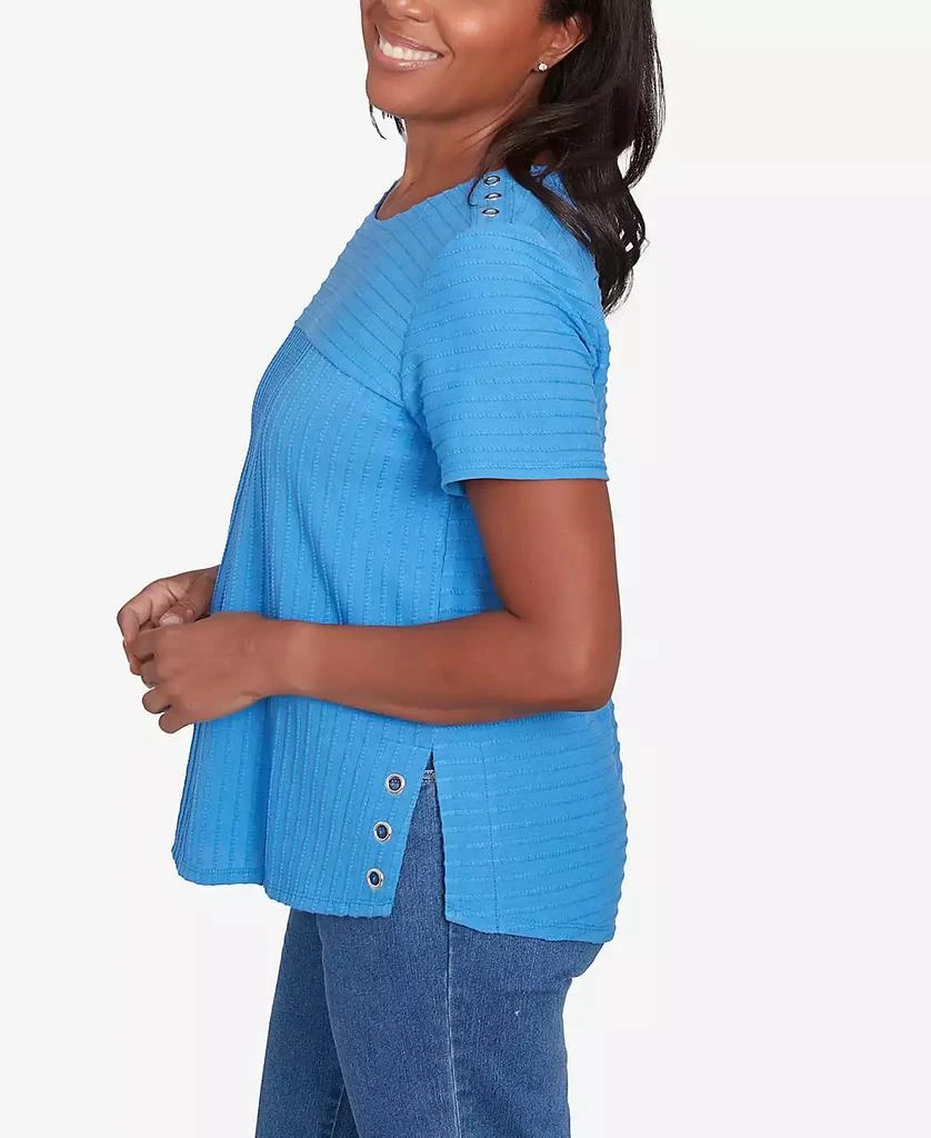 Alfred Dunner Petite Classics Solid Textured Short Sleeve T-Shirt 3