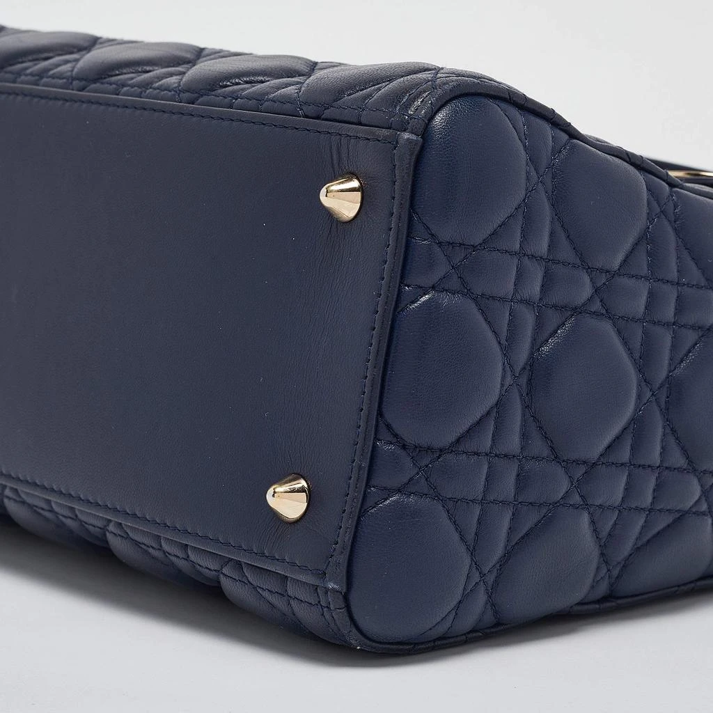 Dior Dior Navy Blue Cannage Leather Medium Lady Dior Tote 15