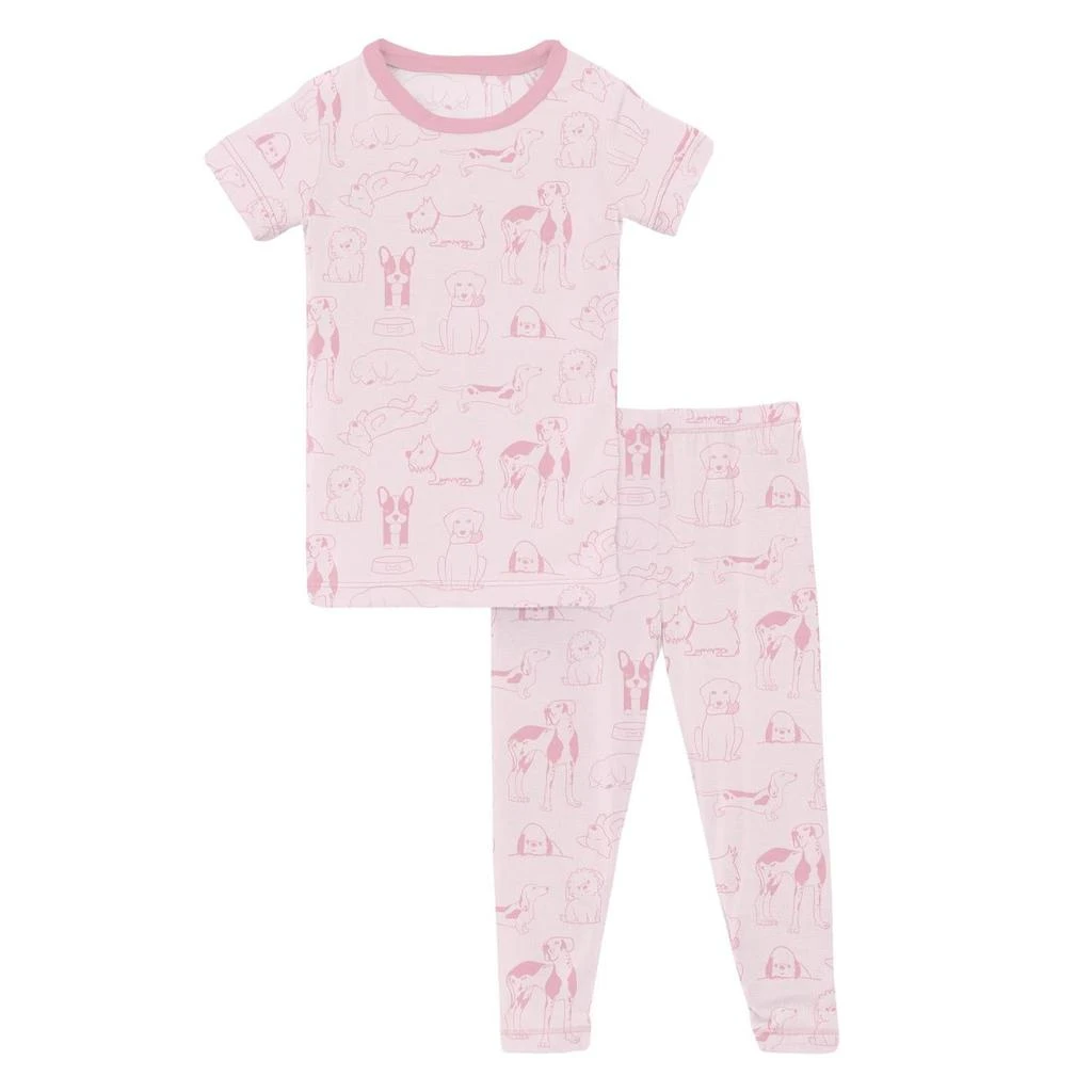 KICKEE Kickee - Girl
s Short Sleeve Pajama Set