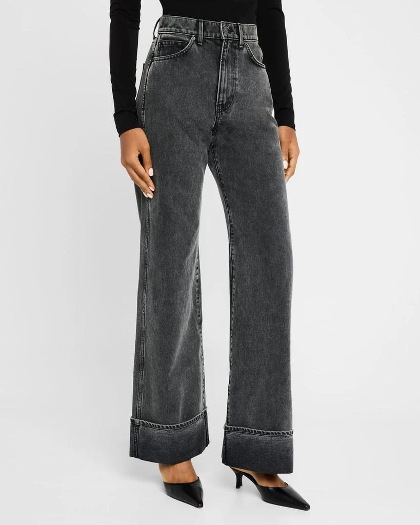 VERONICA BEARD Taylor High-Rise Wide Cuffed Jeans 4
