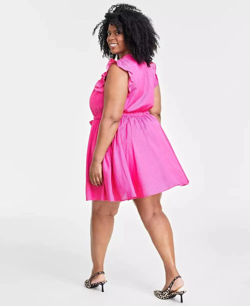 On 34th Trendy Plus Size Flutter-Sleeve Shirtdress, Created for Macy's 5