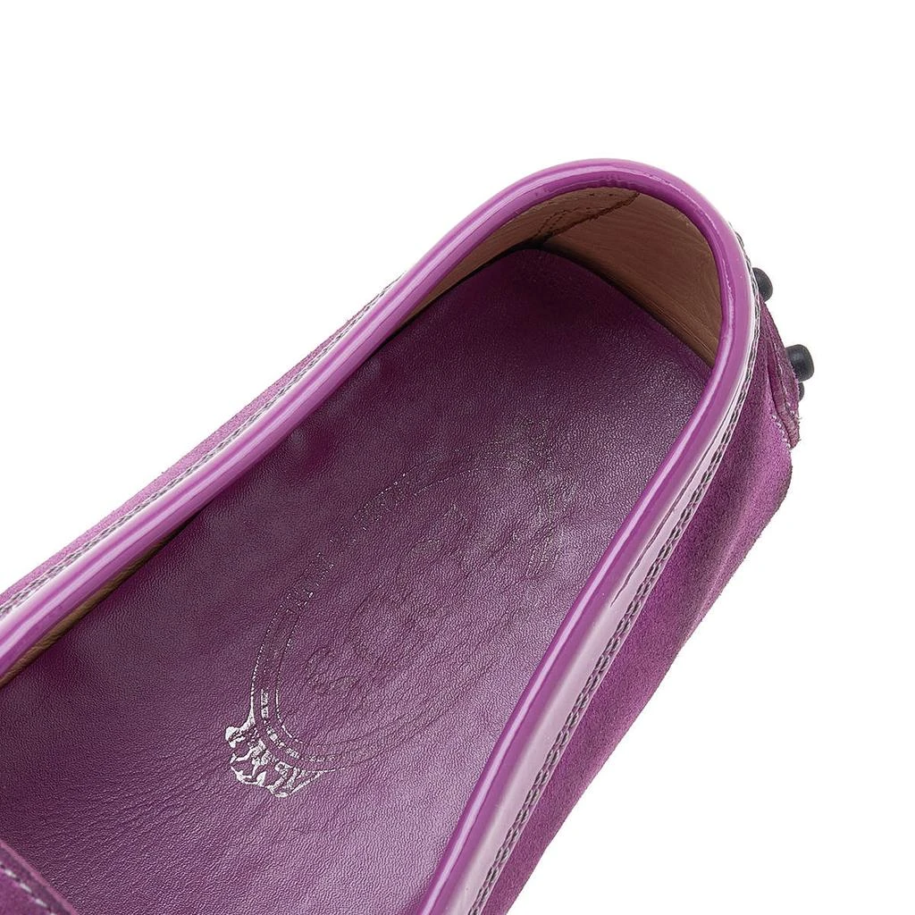 Tod's Tod's Purple Suede And Patent Leather Trim Embellished Slip On Loafers Size 38 7