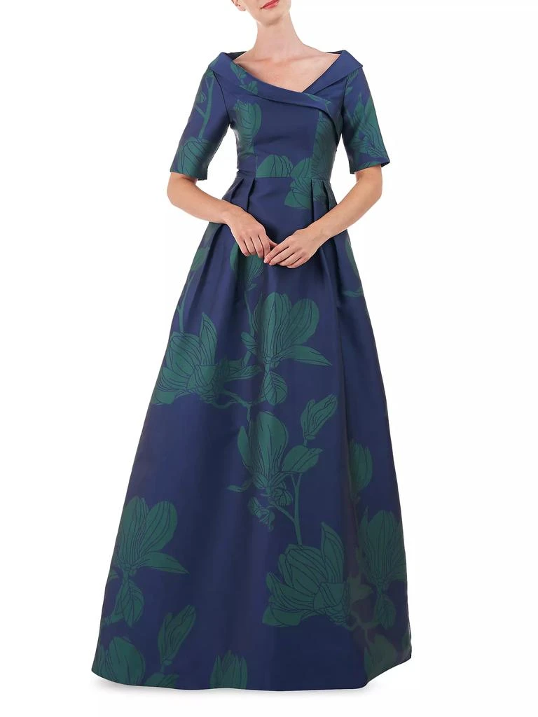 Kay Unger Coco Floral Jacquard Gown 3