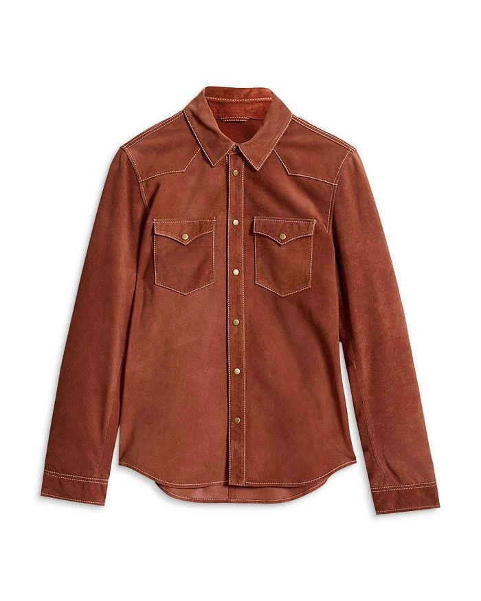 John Varvatos Mason Leather Western Shirt Jacket 7
