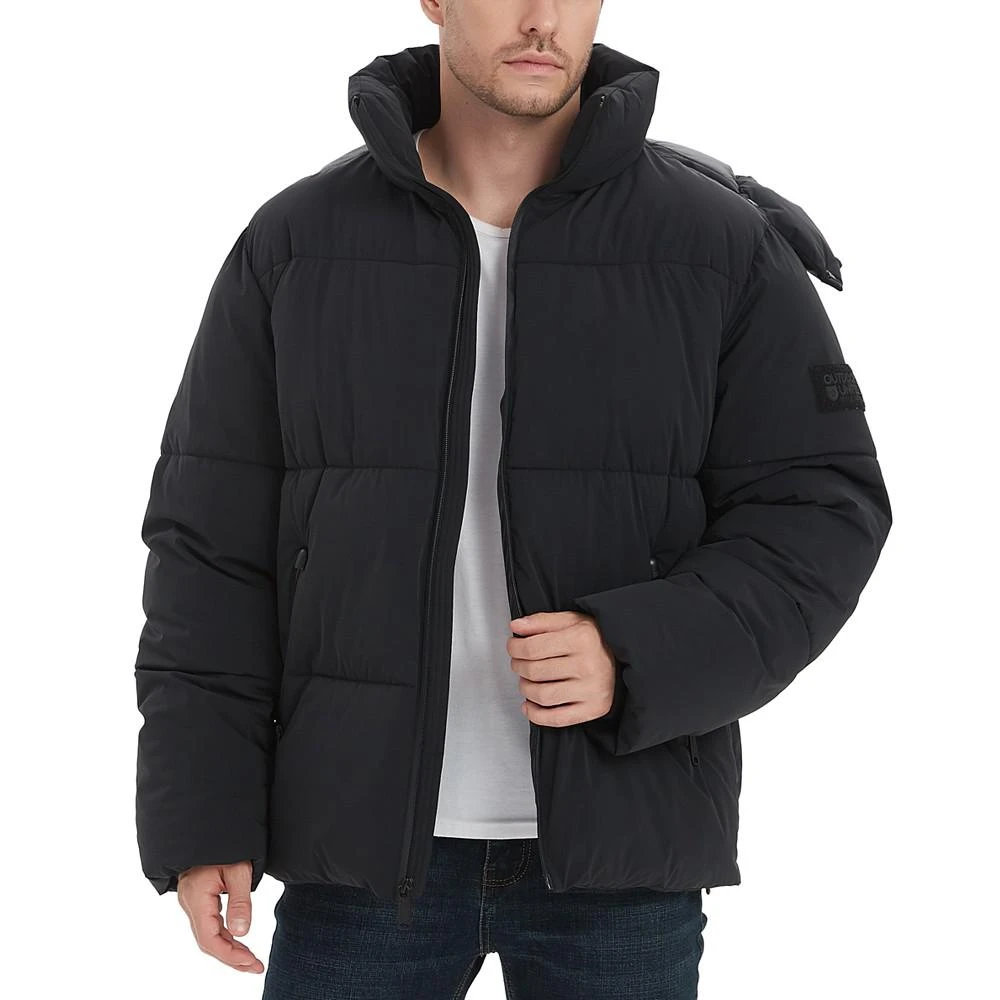 Outdoor United Men's 4-Way Stretch Quilted Puffer Jacket with Detachable Hood 1