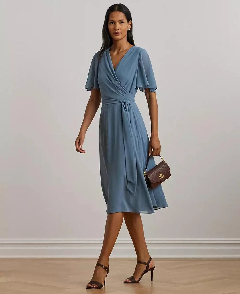 Ralph Lauren Women's Belted Georgette Dress 1