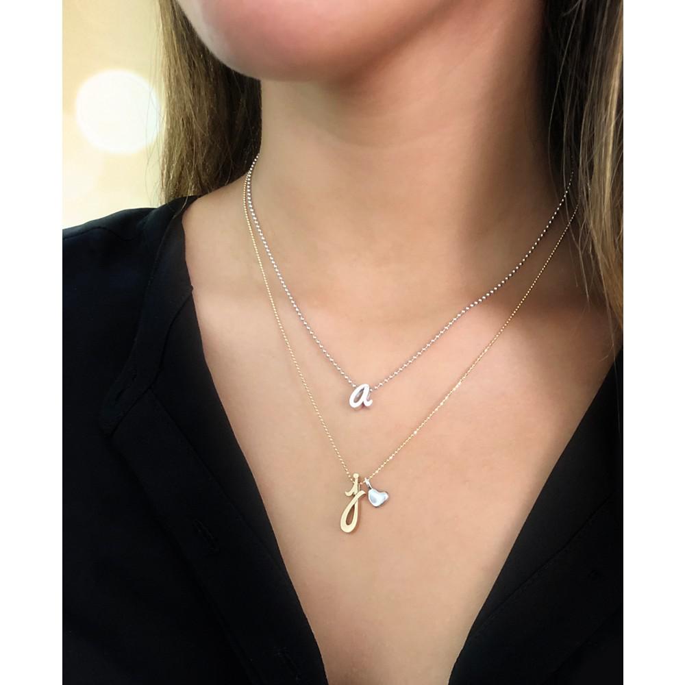 Alex Woo Scripted Initial 16" Pendant Necklace in 14k Gold