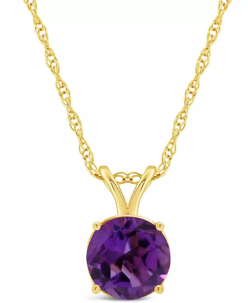 Macy's Peridot (1-3/8 ct. t.w.) Pendant Necklace in 14K Yellow Gold. (Also Available in Garnet, Citrine, Blue Topaz, White Topaz and Amethyst) 1