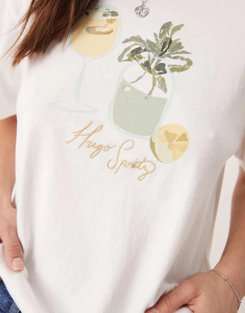 Abercrombie & Fitch Abercrombie & Fitch printed oversized t-shirt in white 3