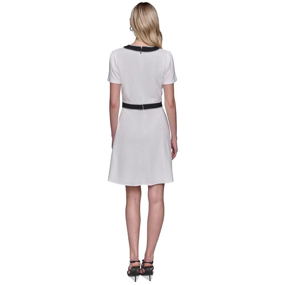 KARL LAGERFELD PARIS Women's Two-Tone Button-Front Dress 4