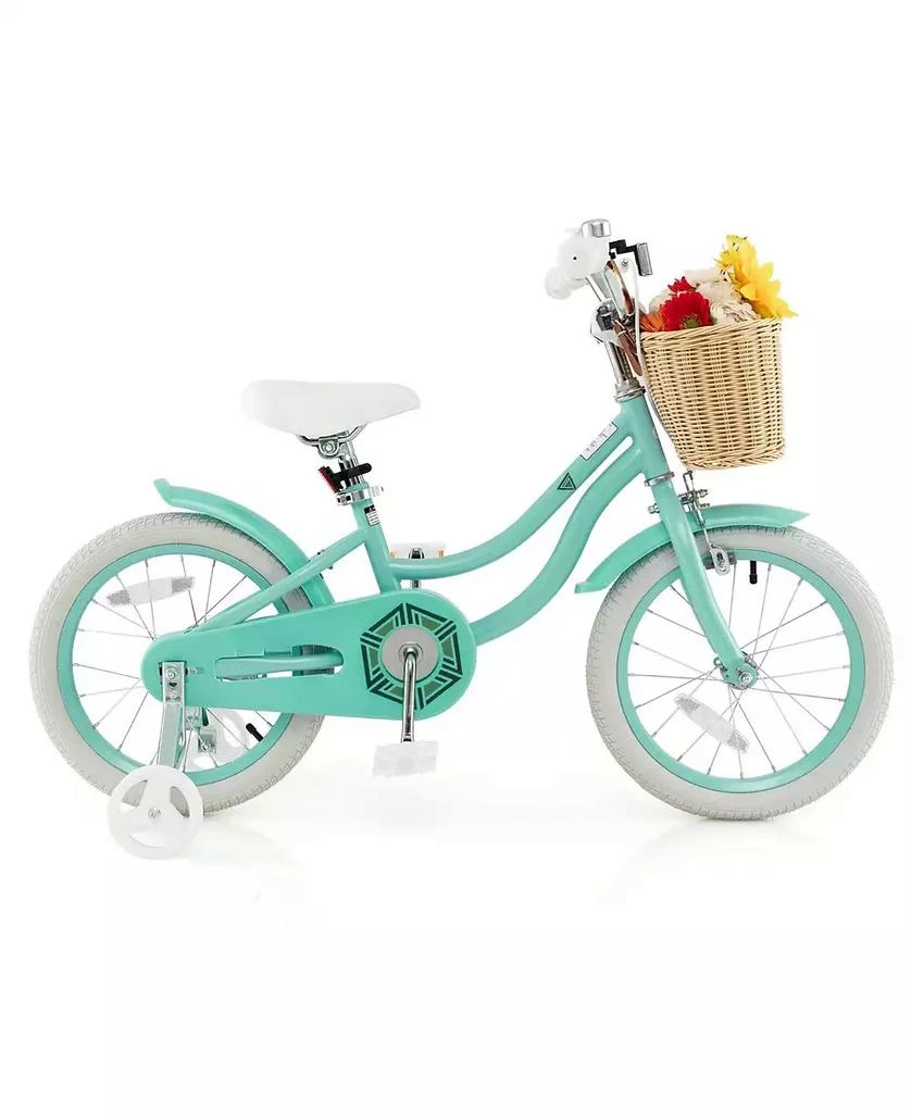 HONGGE 16 Inch Kids Bike with Training Wheels and Adjustable Handlebar and Seat, Green 2