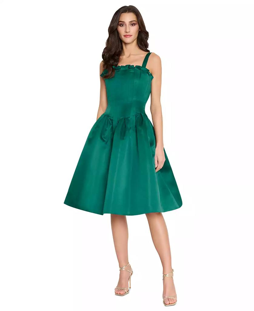 Tahari Women's Ruffle Corset-Bodice Fit & Flare Dress