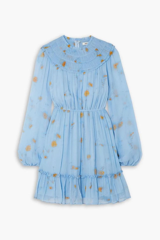 Jason Wu Ruffled tiered floral-print silk-crepon mini dress 1